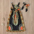 thumbnail image 5 of Glisme Girls Dresses Bohemian Flowy Long Maxi Dress Print Sleeveless Traditional Dress And Headband Two Piece Set Black Sundress Size 9-12 Months, 5 of 6