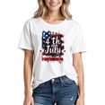 thumbnail image 6 of Goodtrade8 Short Sleeve Shirts for Women Summer 4th of July Pullover Independence Day Fashion Casual Graphic USA Years Anniversary American Flag Womens Shirts Red White and Blue, 6 of 6