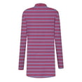 thumbnail image 4 of Plus Size Open Front Cardigans for Women Lightweight Striped Casual Fall Cardigan Tops S-5X Loose Comfy Outerwear (L, Hot Pink), 4 of 6