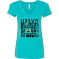 thumbnail image 3 of Inktastic Library Books Reading Librarian Women's V-Neck T-Shirt, 3 of 5