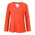 thumbnail image 5 of Holzkary Henley Long Sleeve Shirts for Women, Lightweight Long Sleeve Tops for Women Loose Fit Basic Pullover with Button Long Sleeve Tops 2025 Autumn Womens Neck T Shirts Casual Shirts Uk Orange Xl, 5 of 9