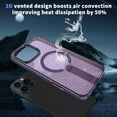 thumbnail image 7 of ELEHOLD For iPhone 14 Shockproof Magnetic Rugged Case 3D Vented Design Cover, MagSafe Compatible, with Kickstand (Horizontal & Vertical Display), Purple, 7 of 7