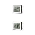 thumbnail image 3 of Billuyoard Termómetro Higrómetro ajustable Detector colgante Fecha Reloj Plástico Operado Temperatura Humedad Medidor Type1 NO1, 3 of 6
