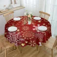 thumbnail image 2 of Christmas Gnome Berry Pine Tree Robin Round Tablecloth Waterproof Wedding Decor Table Cover Christmas Decorative Tablecloth, 2 of 7
