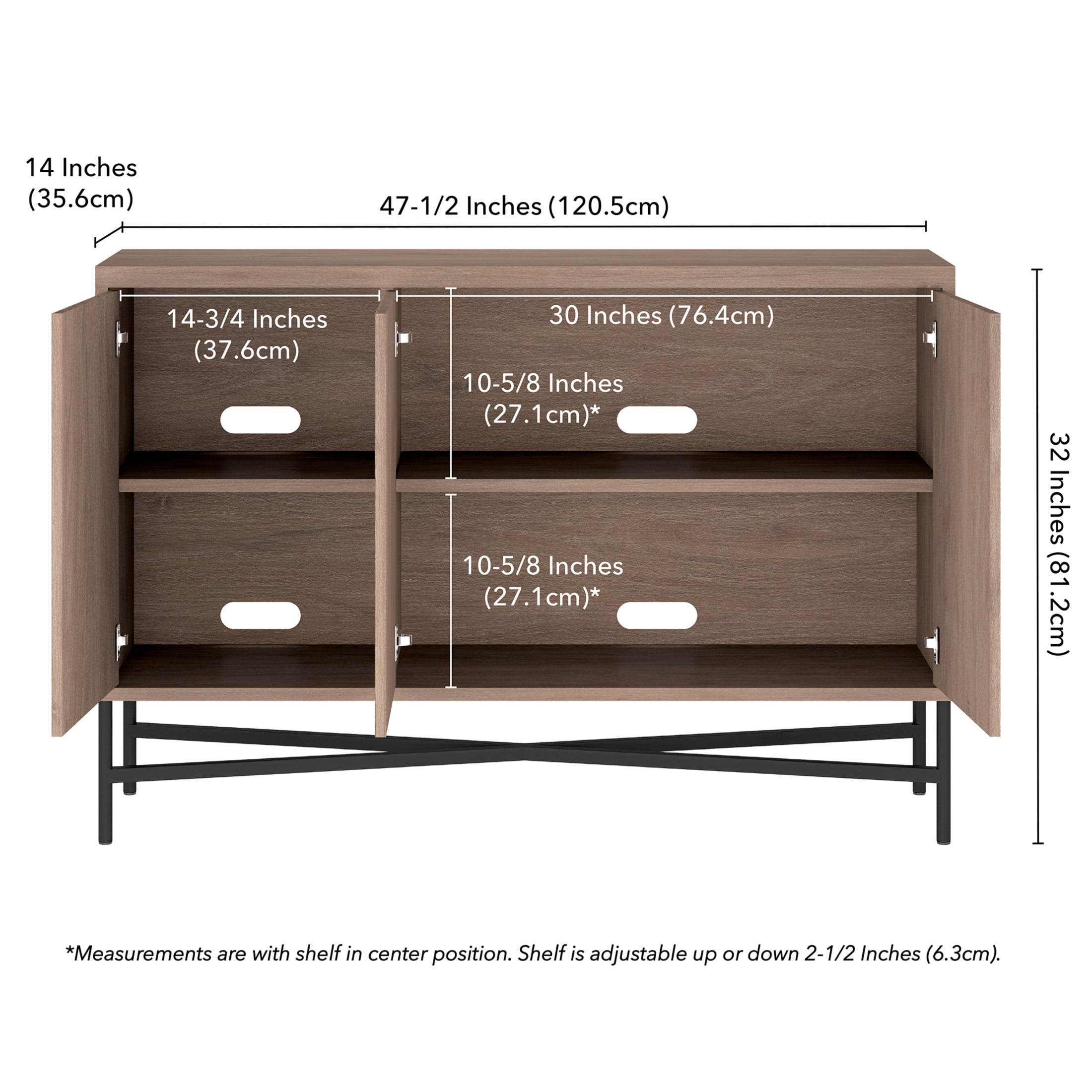 Evelyn&Zoe Modern/Contemporary 48" Wide Antiqued Gray Oak Buffet Table