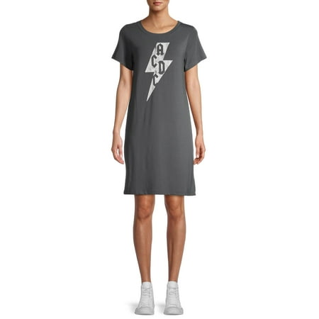Women's AC/DC Bolt Short Sleeve Graphic Knit T-Shirt Dress