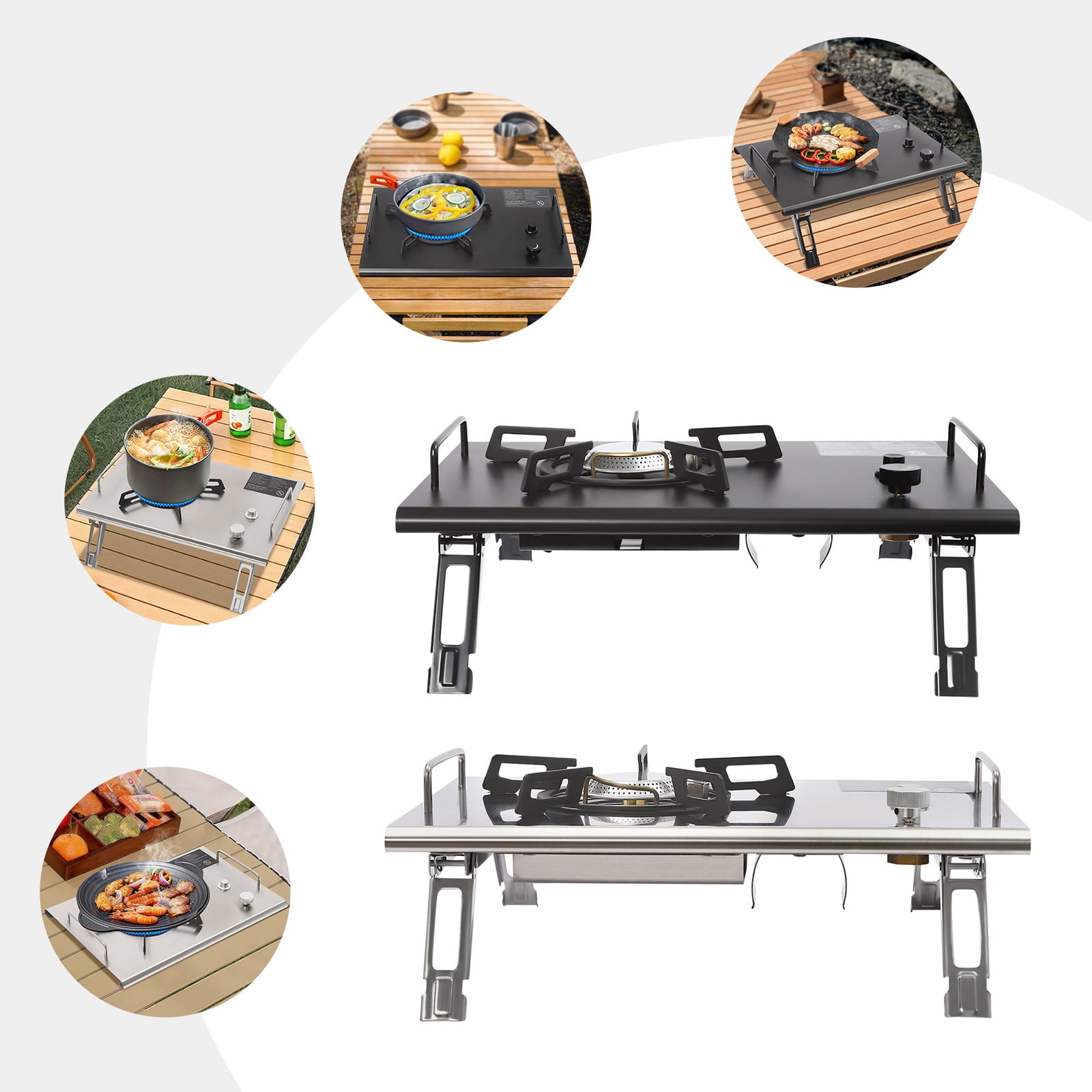 Wildnix Portable Propane Gas Stove, Stainless Steel with Electronic Ignition, 2.7KW Heat Output, Compact & Lightweight for Outdoor Cooking