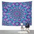 thumbnail image 2 of ZEALGNED Colorful Abstract Mandala Purple Pink Carpet Circle East Ethnic Wall Art Hanging Tapestry Home Decor for Living Room Bedroom Dorm 60x80 inch, 2 of 2