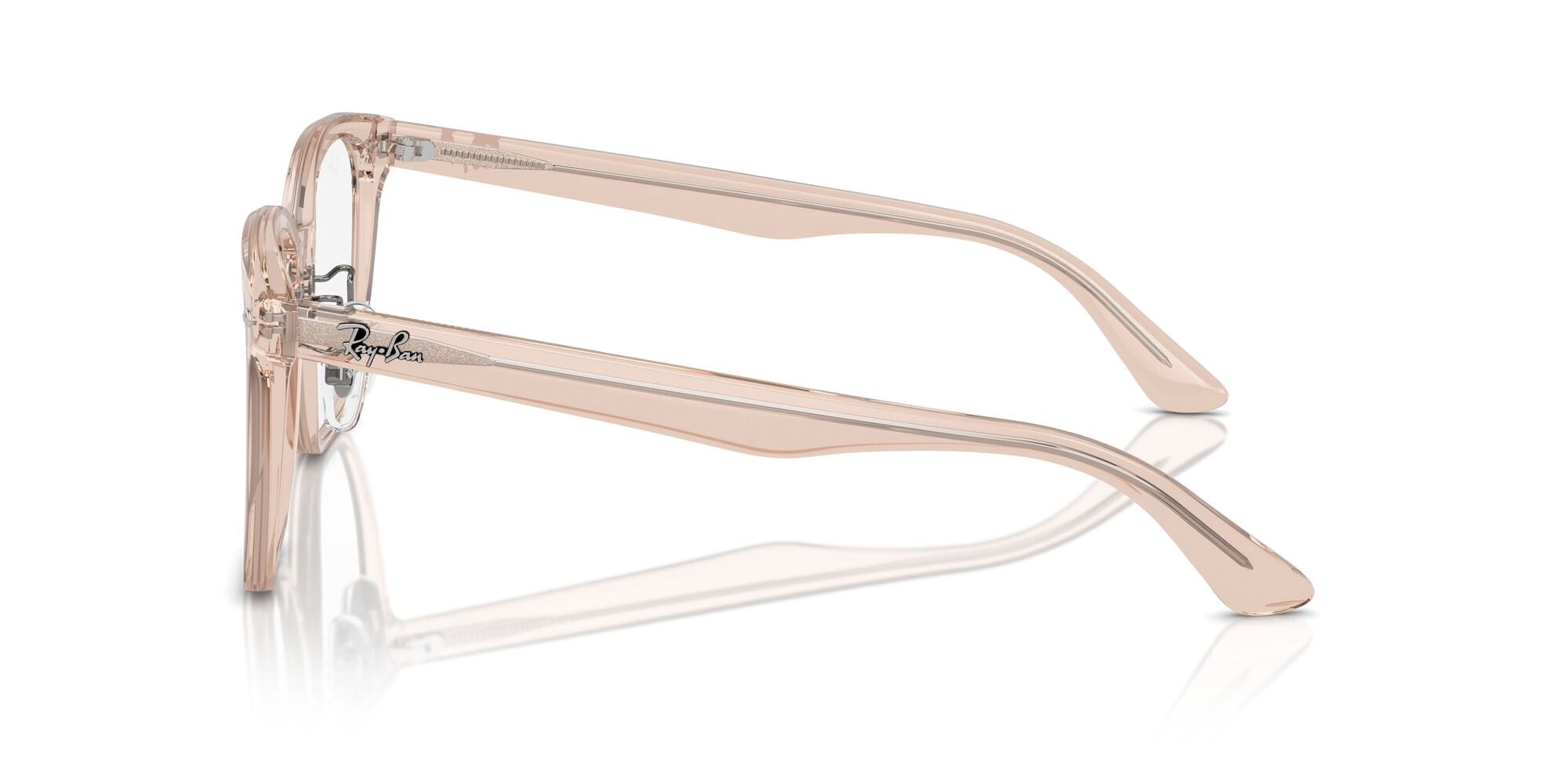 Ray-Ban Unisex Size 54 Square Optical Eyeglasses, Polished Transparent Light Brown
