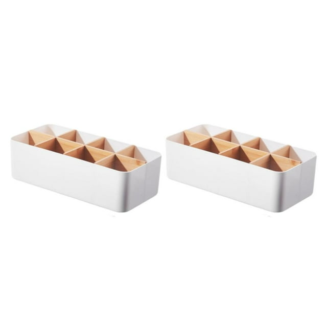 bedienty Storage Basket Ladder Layered Large Capacity Strong Practicality Wide Application Plastic Storage Box Organizers Storage white Rectangular 8-cell 2Set