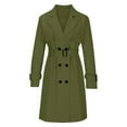 thumbnail image 4 of Niaviben Women's Long Trench Coat Double Breasted Trench Coat Women Windproof Jacket Women's Jackets Women Trench Coat Waterproof Rain Jacket Women's Coats Army Green L, 4 of 7
