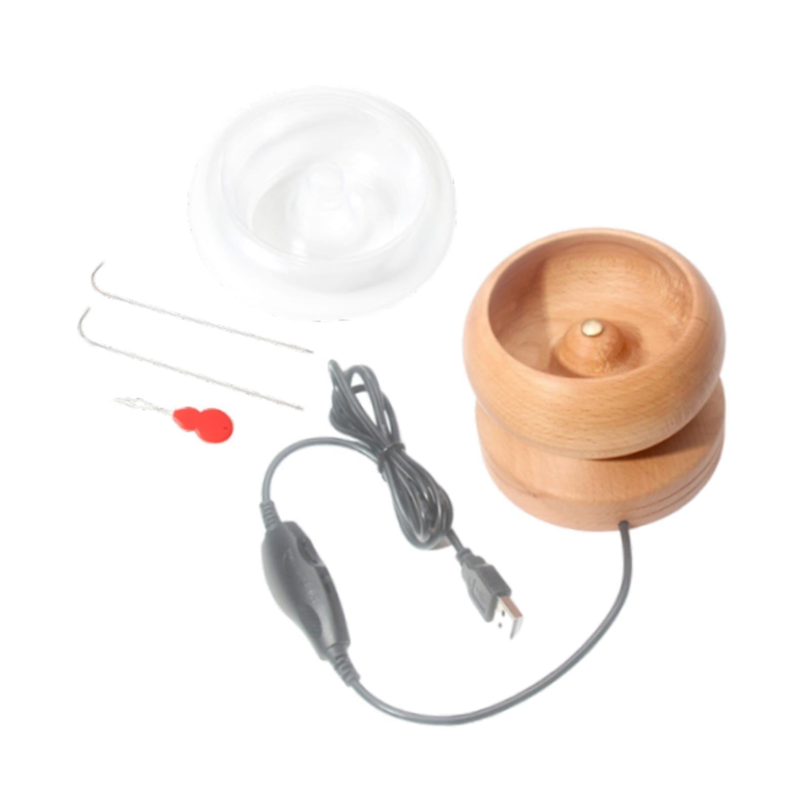 Milageto Electric Bead Spinner Bead Bowl Beads Loader Easy to Use USB Automatic Wood Bowl
