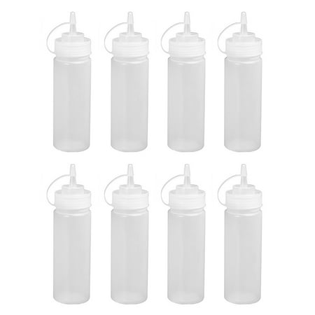 

Bluelans kitchen 8Pcs 360ml Plastic Pointed Mouth Ketchup Salad Sauce Squeezing Bottles Dispenser