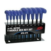 ATD Tools ATD-575 T-Handle Hex Key Set- Metric- 10Pc