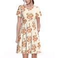 thumbnail image 1 of Easygdp Hand Drawn Snake para Vestido Transpirable de Mujer, Vestido Suelto de Manga Corta con Pliegues y Bolsillos para el Verano, 1 of 6