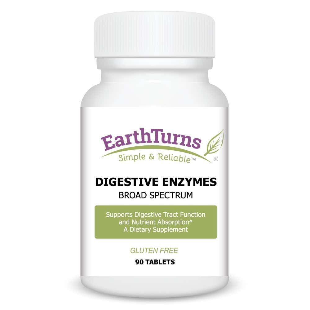 EarthTurns Digestive Enzymes Supplement; 7 Enzymes, Ox Bile, Pancreas