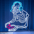 thumbnail image 2 of Craftnamesign Skeleton Gamer Neon Sign, Gaming Room Light Wall Art, Game Club Decor, 2 of 4