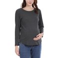 thumbnail image 4 of Annhoo Plus Size Womens Maternity Shirts Long Sleeve Crew Neck Zipper Pregnant Tops Casual Comfy Breastfeeding Clothes, 4 of 8