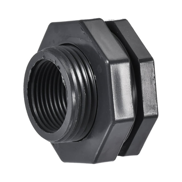 Unique Bargains G3/4 Female Pipe Fitting PVC Bulkhead Fitting with Silicone Gasket Gray