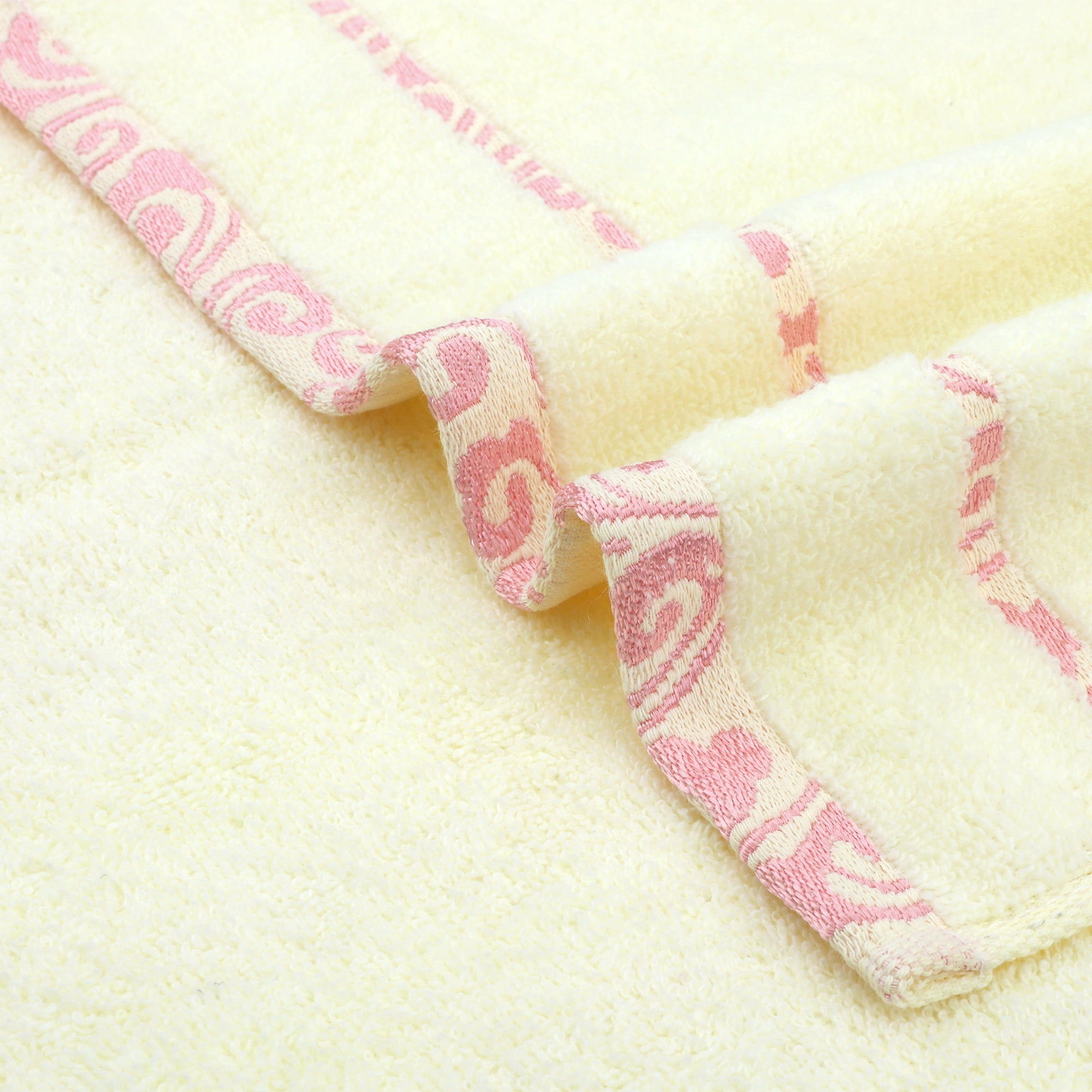 Unique Bargains Chic Striped Hand Towel Set Cotton Absorbent Pink 4-Piece