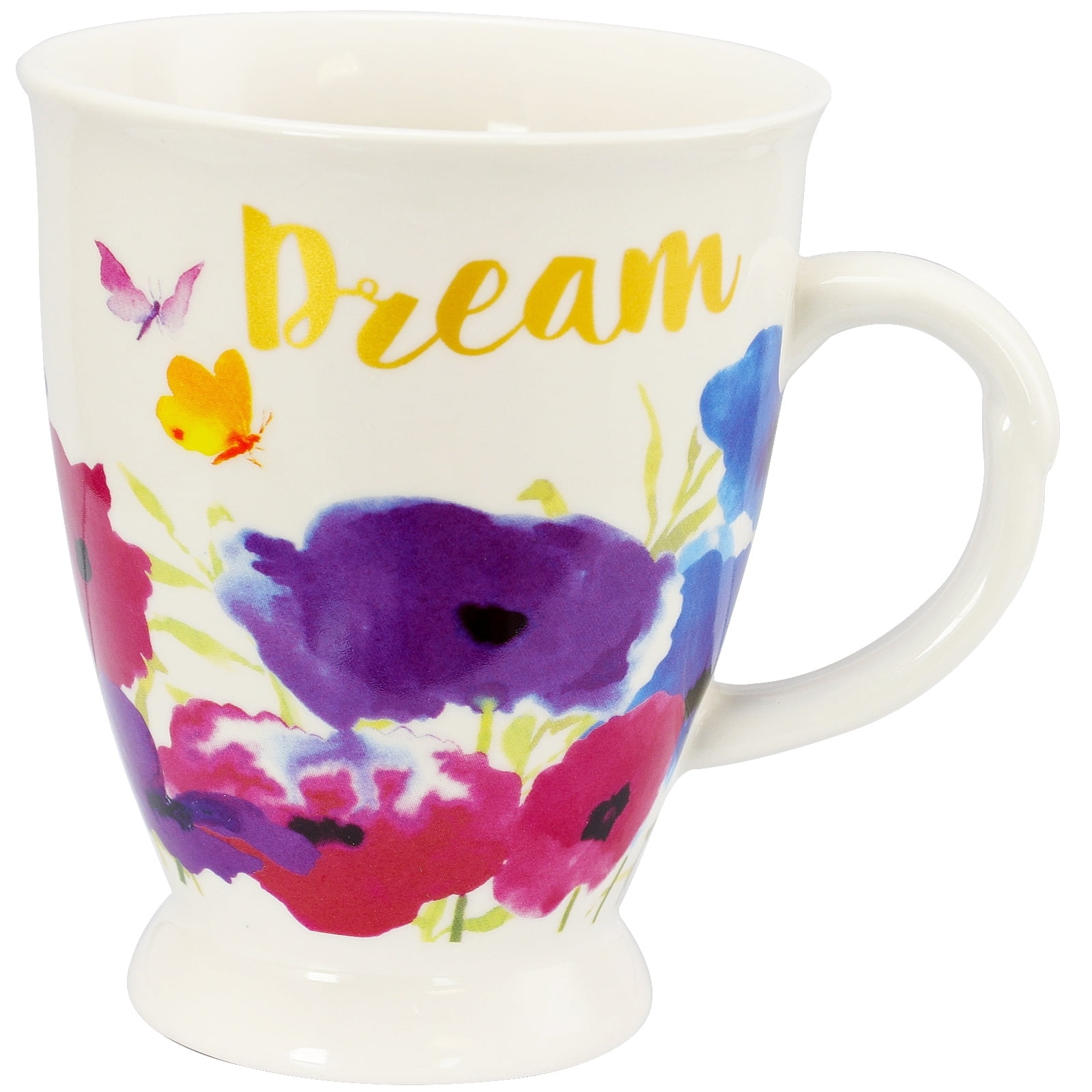 Gibson Home 122822.01 17.4 oz Bold Floral Cup Set, Assorted Design - Set of 4