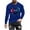 Blue, variant on Fashionable Mens Printed Top with Long Sleeved Round Neck and Smiling Face Printed Top/Shirt