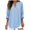 Sky Blue, variant on T Shirts for Women Summer Fashion Solid Color V Neck Plus Size 3/4 Sleeve Relaxed Fit Ladies Tees