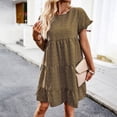 thumbnail image 5 of Ketyyh-chn99 Dresses for Women 2024 Maxi Dress Solid Shift Dress for Vacation Pullover Beach Dress Brown,XL, 5 of 5