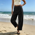 thumbnail image 6 of Costeam Womens Barrel Cropped Cargo Pants Double Knee Stitch Detail Side Slip Pockets Full Drawstring Elastic High Waist Lightweight Loose Ankle Length Utility Casual Trousers, 6 of 7