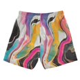 thumbnail image 7 of FORMRS Boys Swim Trunks Quick Dry Mesh Liner Boardshorts Sizes XS-XL, Colorful Black, 7 of 7
