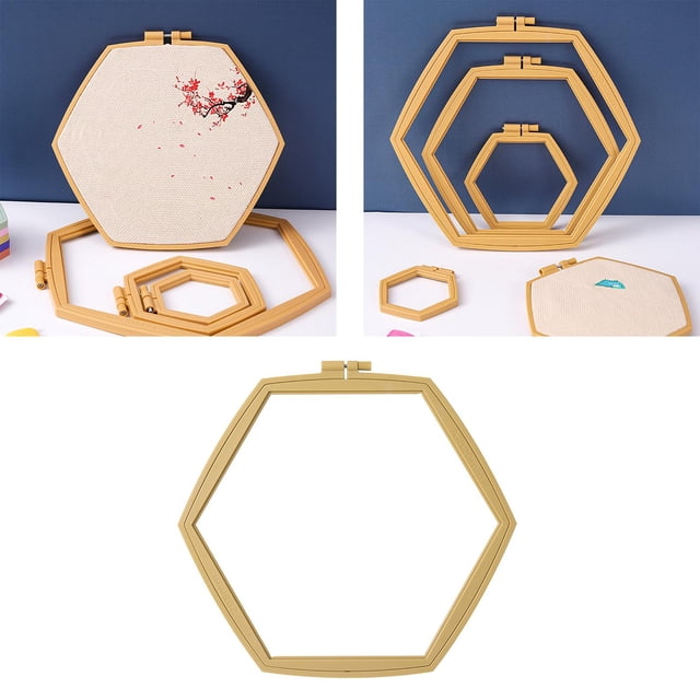 Aro de de tensión de de plástico, aro de hexagonal, , para adultos, , principiantes, 320 mm x 295 mm BLESIY Bastidor de aros de bordado