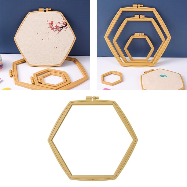 Aro Hexagonal de Plástico Aros Flexibles para Manualidades DIY 320 mm x 295 mm Hugo Bastidor de aros de bordado