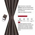 thumbnail image 2 of PiccoCasa 2Pcs Blackout Curtains Sliding Rod Pocket Door Panel Darkening Drape, Coffee Color W25 x L40 Inch, 2 of 8