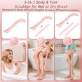 thumbnail image 4 of New Foot Brush & Foot Files Set(3PCS), 3-IN-1 Foot Scrubber with Long Handle, 10.2‘‘-27.5‘‘Adjustable Foot Scrub Brush and 2 Upgrade Foot File Callus Remover, Gift-Box Packed(Pink+2*Foot File), 4 of 8