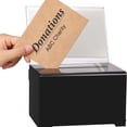 thumbnail image 3 of Black Acrylic Donation Box with Lock Sign Holder Comments Box for Business Cards Donations Voting Fundraising, 3 of 8