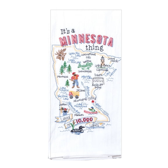Kay Dee Designs ST Thing Minnesota EMB F/S Dish Towel, 17.5 x 28, Various
