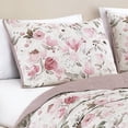 thumbnail image 2 of Queen Size Quilt Set 3-Piece Floral Pink Bedspread Set, 2 of 4