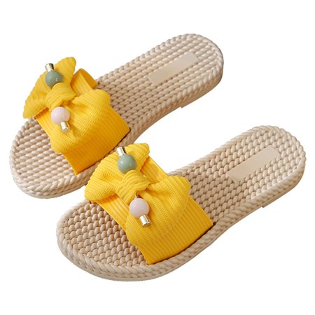 

Beach Sandals Non-slip Shower Bathroom Slippers Soft Summer Slide Sandals 36 Green