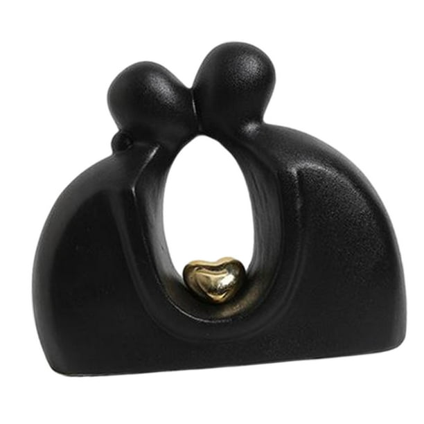 Figura de pareja besándose, escultura de amantes, colección minimalista, San Valentín Negro
