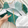 thumbnail image 4 of Twin Sze Fitted Sheet Set - Turquoise Marble 2 Piece Bedding Sets 16" Deep Pocket Fitted Sheet with 1 Pillowcase, Gold White Geometric Hexagon Modern Brushed Microfiber Hotel Luxury Bed Sheets, 4 of 9