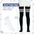 thumbnail image 2 of Koudindg  Extra Long Cotton Stripe Thigh High Socks Over the Knee High Plus Size Stockings…, 2 of 10
