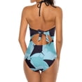 thumbnail image 6 of One Piece Swimsuit Women Tummy Control - V Neck Cool Stingray Mint Green Halter Swim Suits for Women 2025, Padded Full Coverage Bathing Swim Suit for Women, 6 of 7