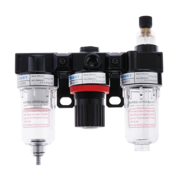 Regulador aire neumático - Limpiador de de agua de humedad del lubricador, separador de agua y aceite con válvula Yotijar Separador de agua y aceite