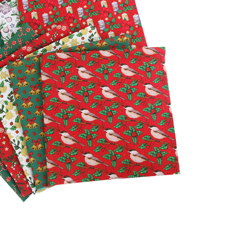 Xgood 20 Pieces Cotton Fabric Christmas Fabric Bundles Sewing Square Fabric Scraps Christmas Printing Quilting Fabric Squares 10