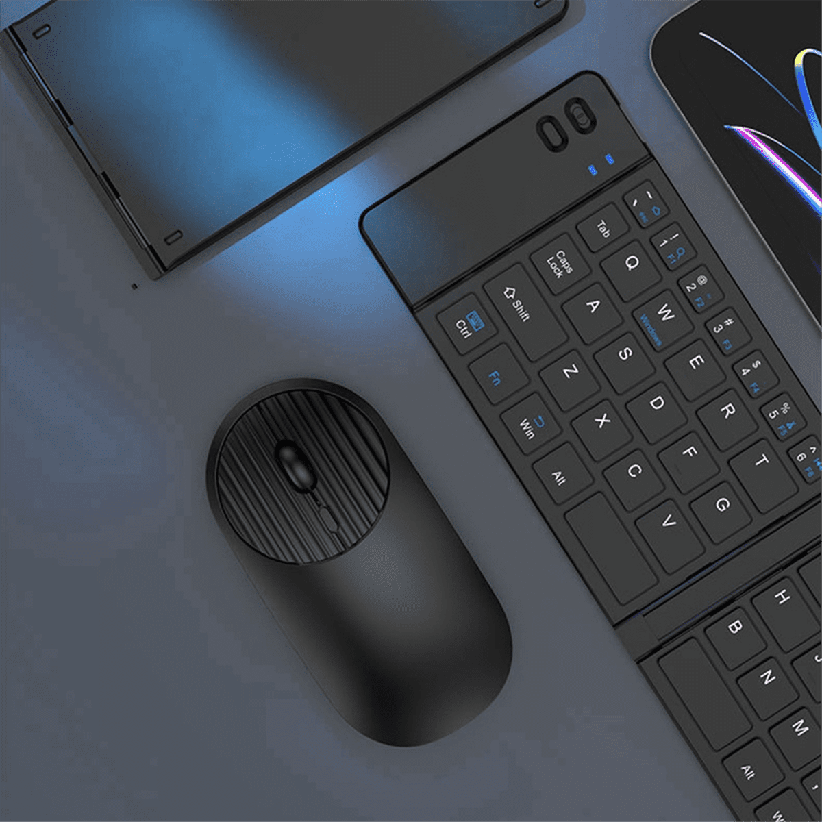 2.4g Wireless Bluetooth Keyboard and Mouse Set TYPE-C Charging Suitable for Mobile Phones and Tablets Folding Keyboard A