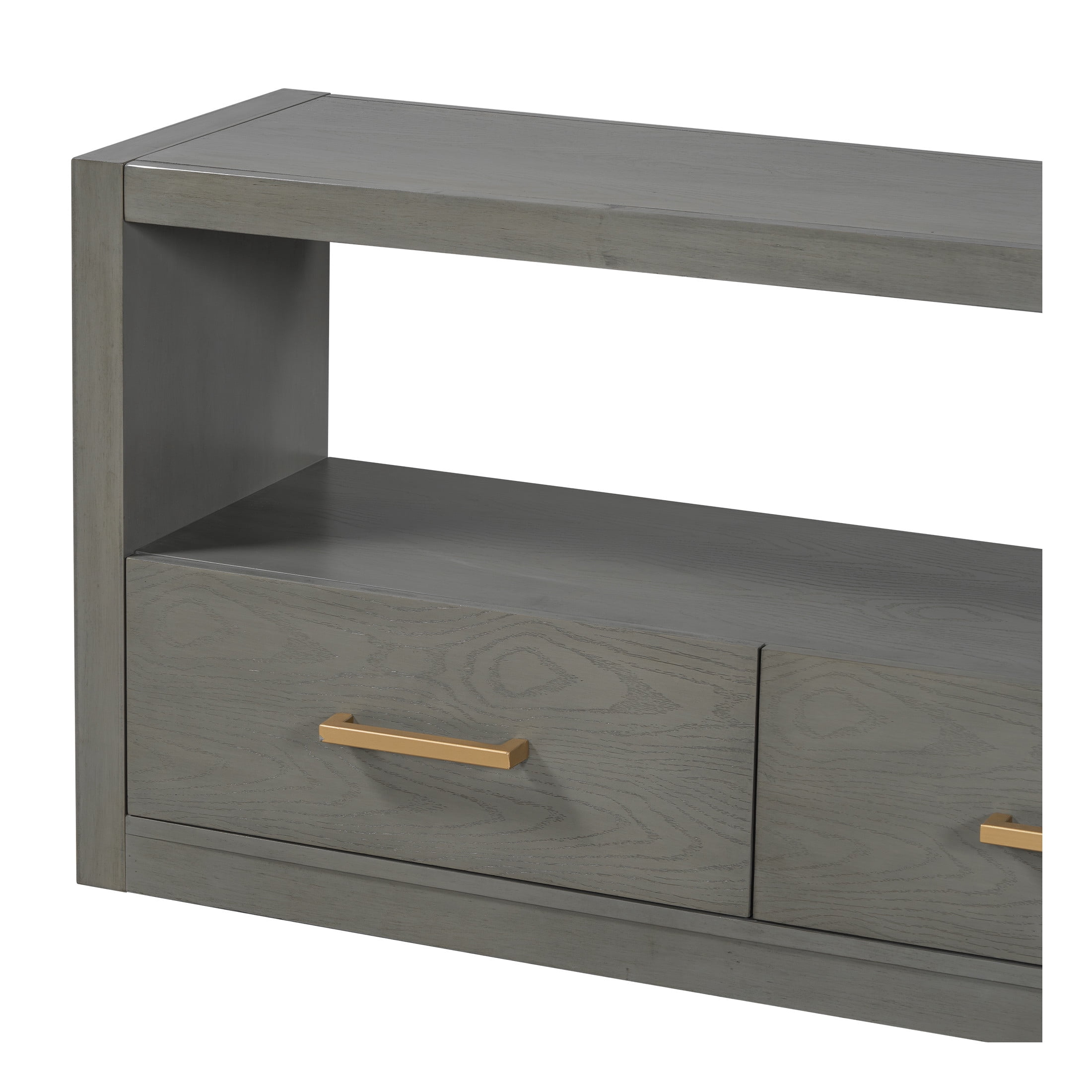 Christopher Knight Home Minimalist TV Stand For TVs up to 80" with 3 Drawers, Grey