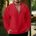 thumbnail image 2 of Leesechin Long Sleeve Shirts for Men Fashion Casual Zipper Pullover Sports Sweatshirts Blouse 2X Red, 2 of 6