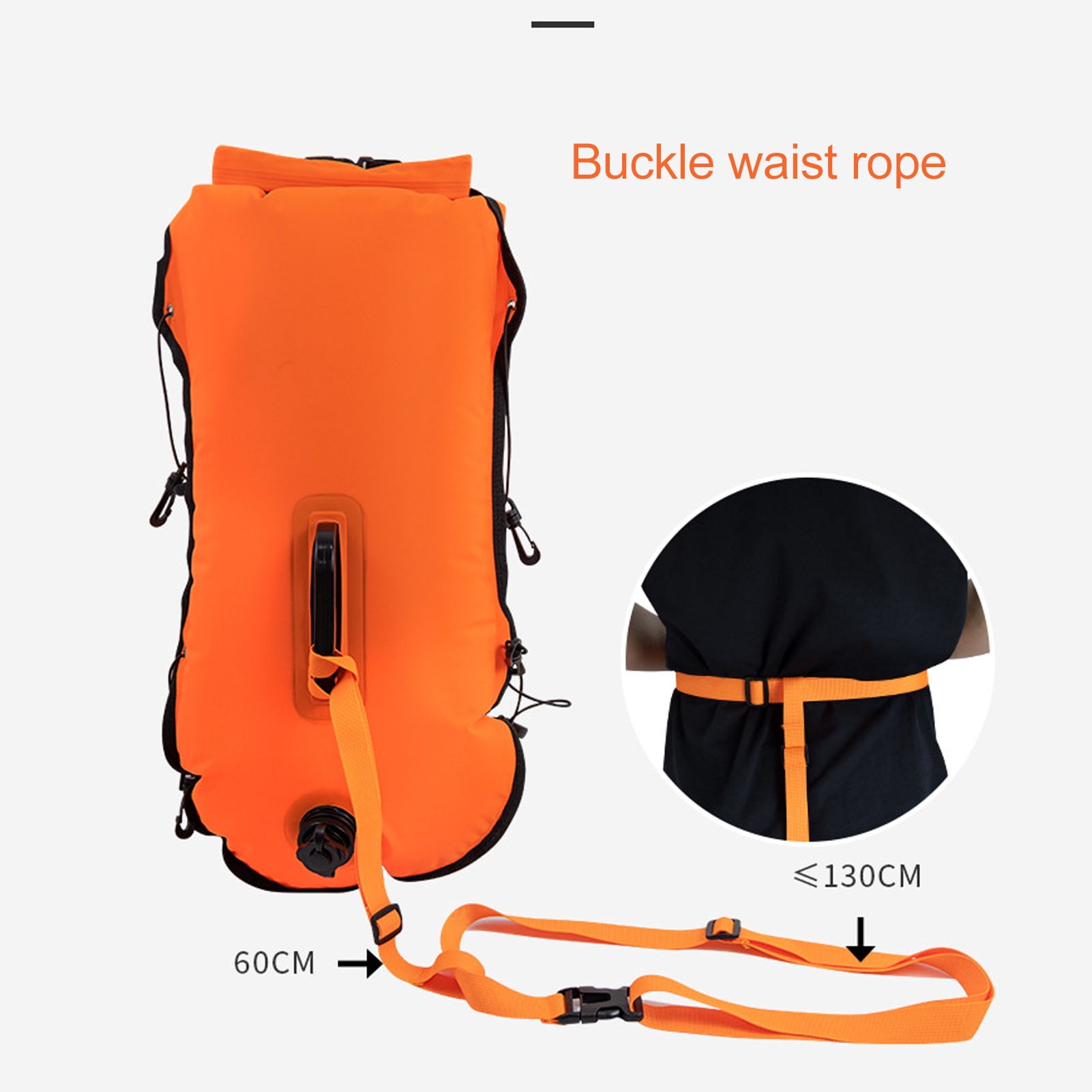 M Buder 30L Swim Buoy Dry Bag, Waterproof Float Gear for Surfing, Paddleboarding, Rafting & Swimming, PU Material Safety Floatation Device Storage Pouch, 21.65 inches / 55 cm Height, Multicolor