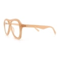 thumbnail image 6 of Womens Boyfriend Large Retro Vintage Style Thick Plastic Racer Sunglasses Peach - Clear, 6 of 8