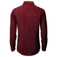 thumbnail image 3 of H2H Men's Casual Slim Fit Corduroy Shirt Long-Sleeve Dress Shirts WINE US 2XL/Asia 3XL (CMTSTL141), 3 of 6
